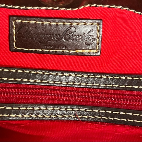 DOONEY & BOURKE Barlow Lizard Chocolate Brown Embossed Genuine Leather Satchel - Picture 15 of 16